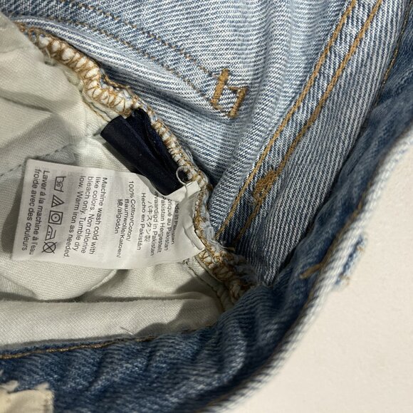 Madewell The Mom Jean Shorts Womens 24 Light Wash High Rise Distressed Denim - Picture 6 of 7